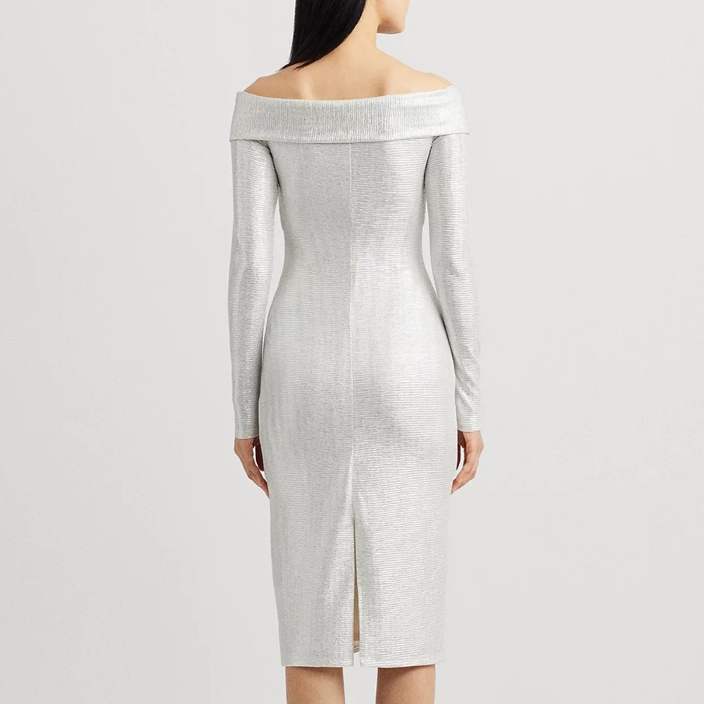 Lauren Ralph Lauren
Women's Metallic Off-The-Shoulder Sheath Dress, 8 - Picture 4 of 12